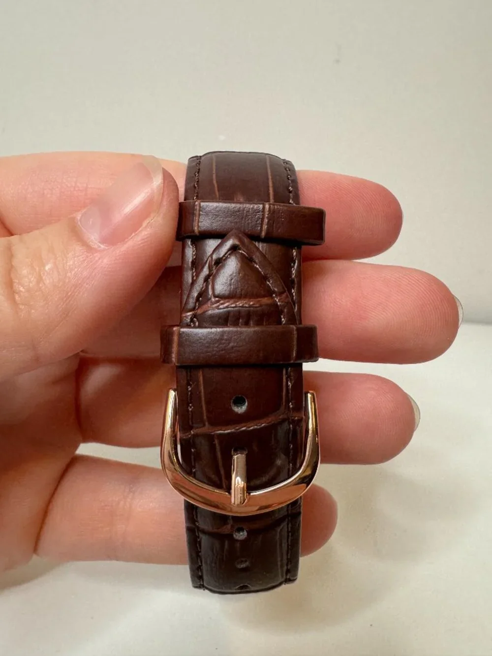 NWOT Henry Ashton Certified Date Dials Watch White Dial Blue Hand Brown Leather